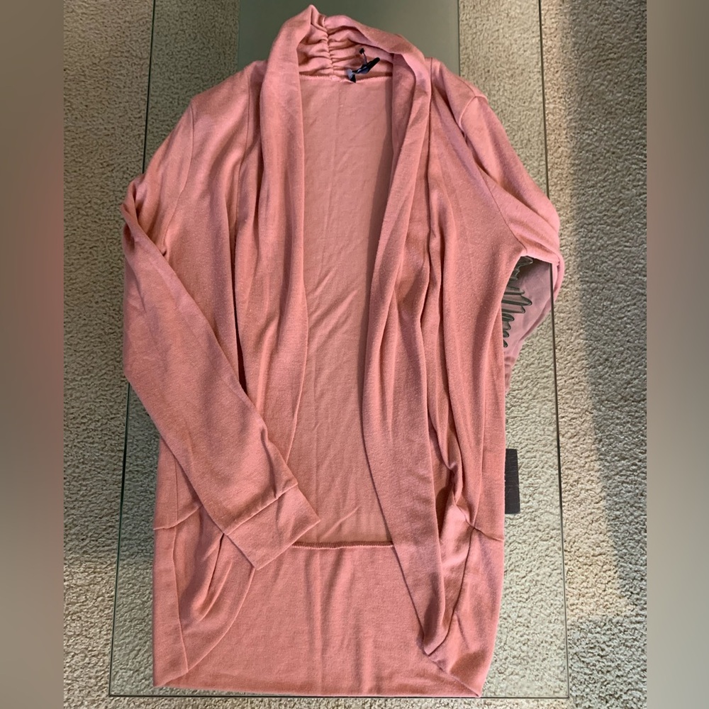 Women’s Open-Front Pink Cardigan Sweater